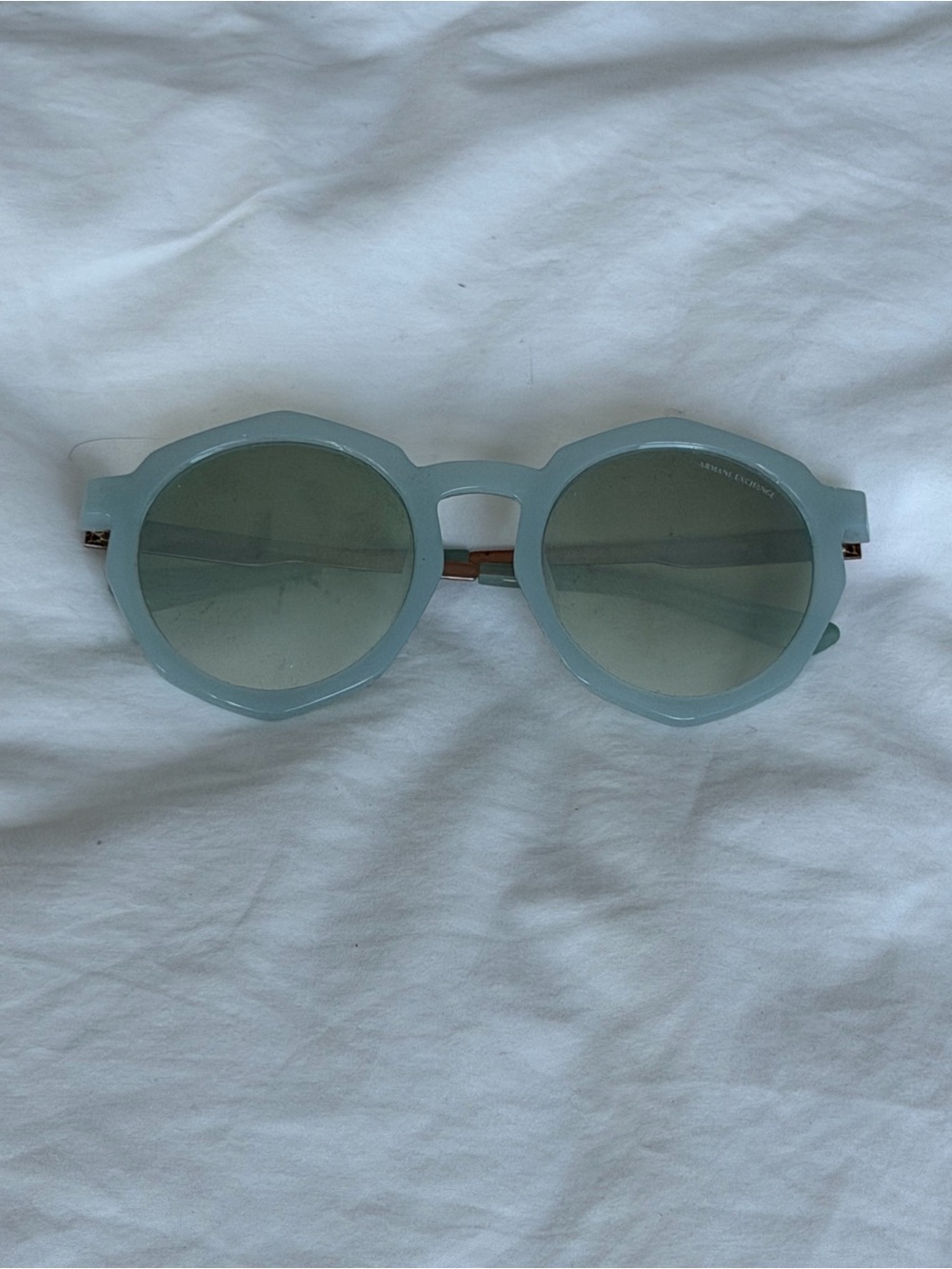 Armani Exchange Light Blue Round Sunglasses